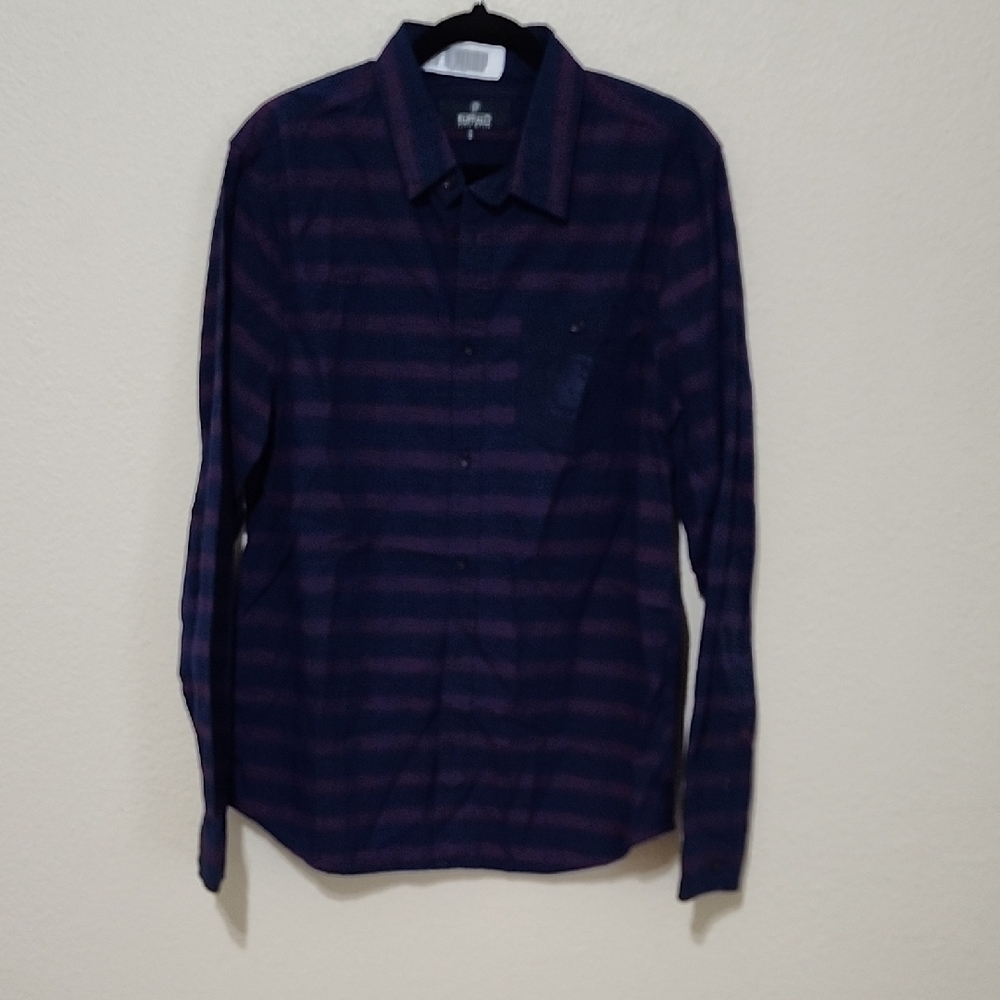 Buffalo David Bitton Blue and Purple Casual Button Down Shirt